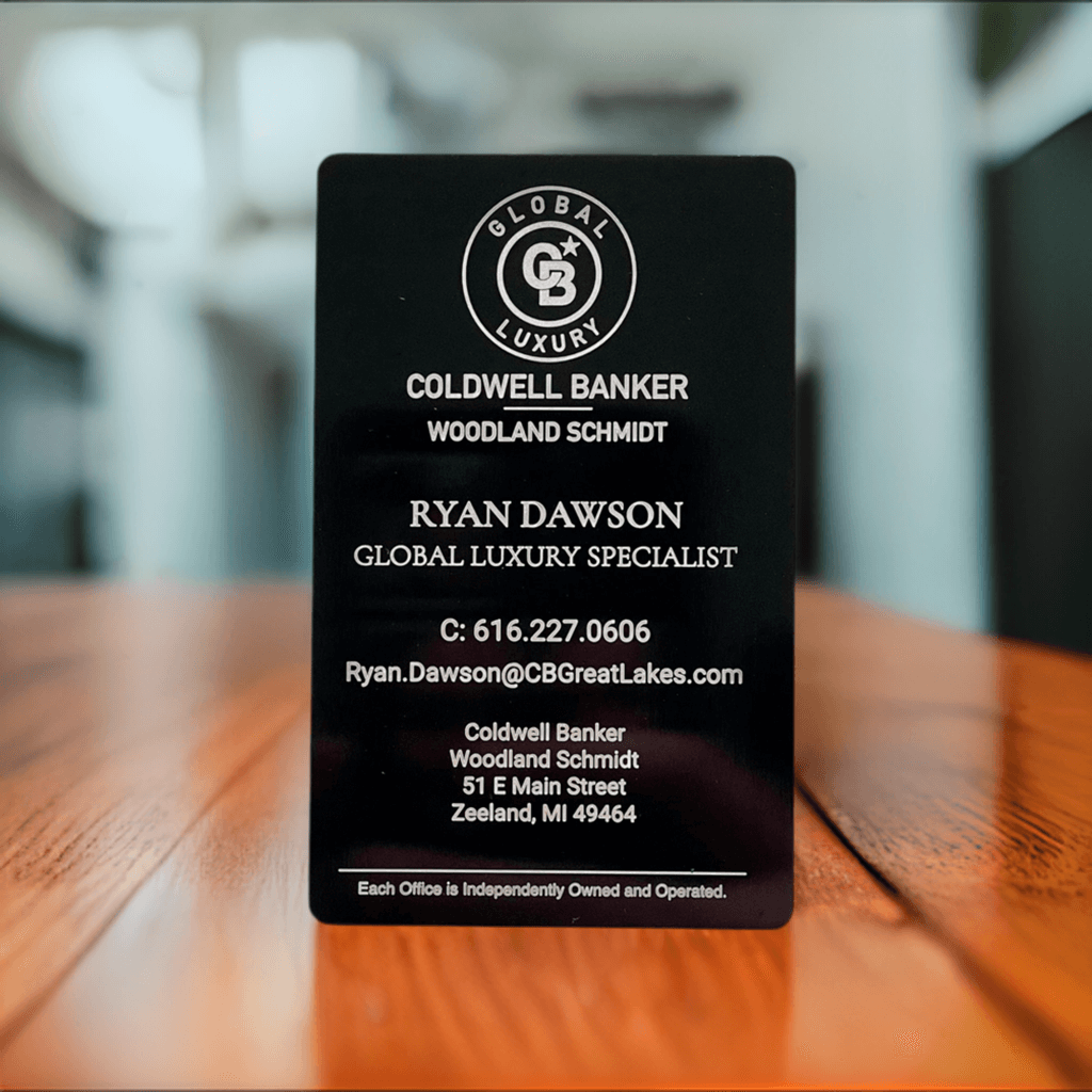Laser engraved aluminum business cards – 0.80mm thick