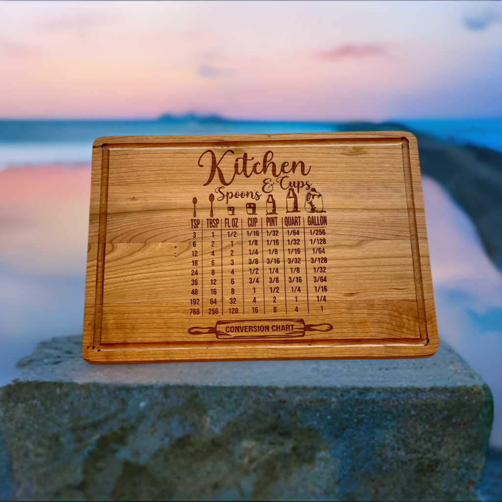 Custom cherry wood cutting board with laser engraving
