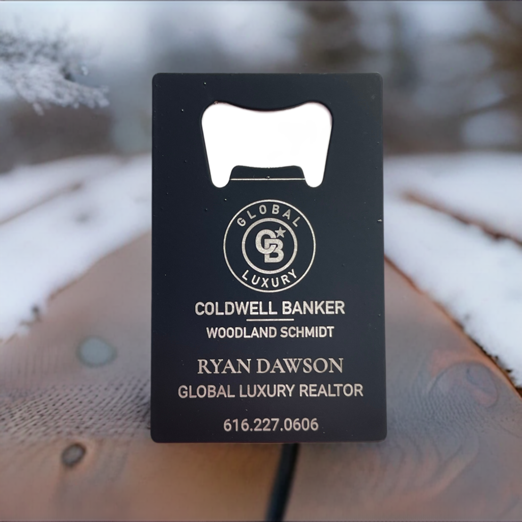 Stainless steel laser engraved bottle opener business cards