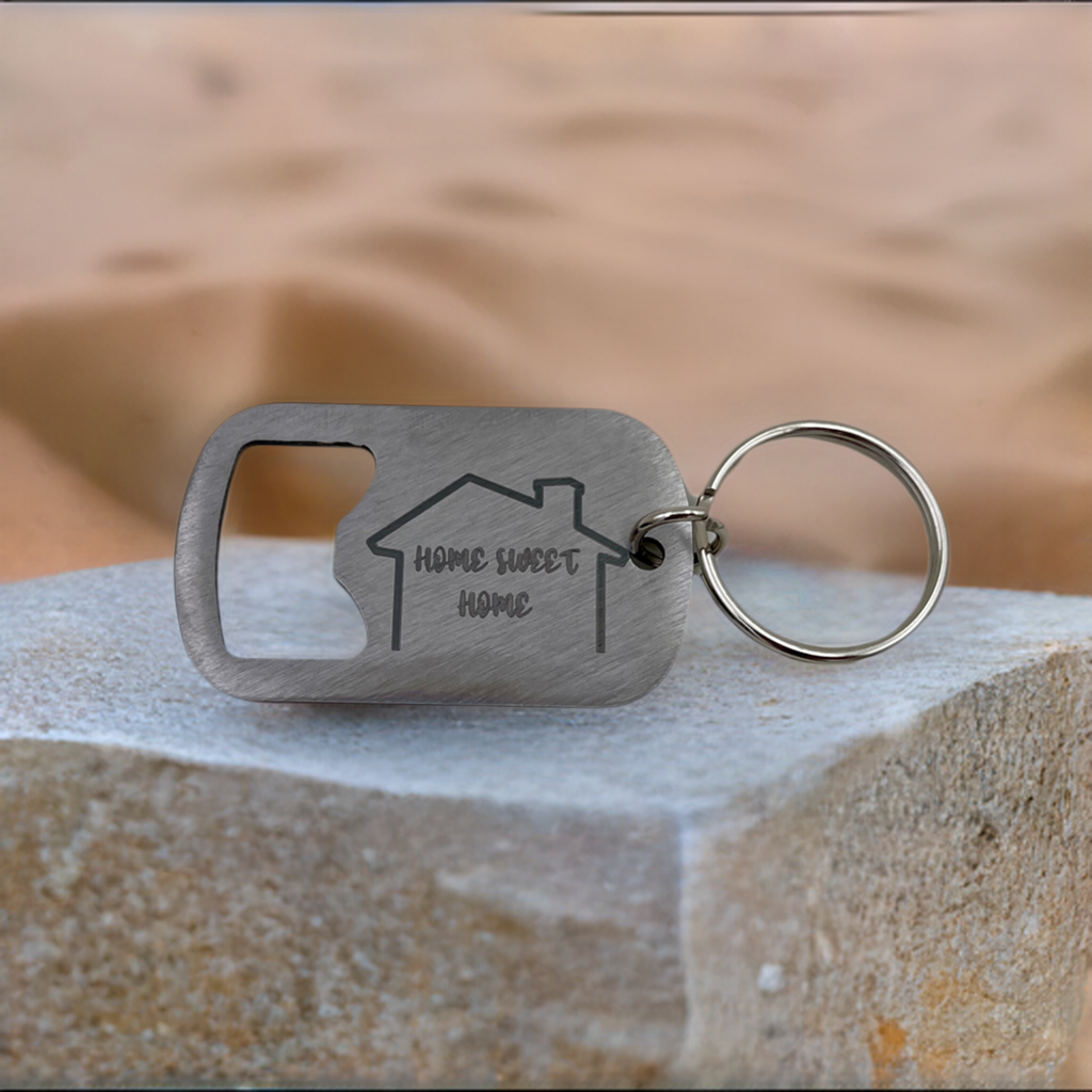 Laser Engraved Custom Bottle Opener Keychain Stainless Steel