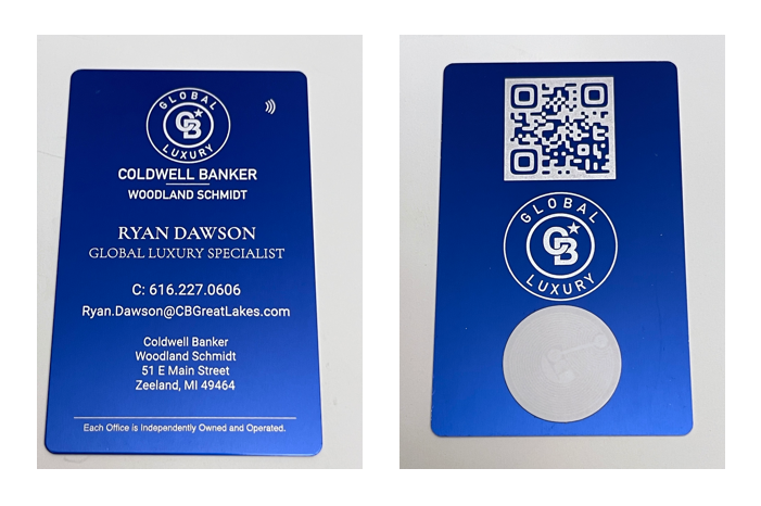 NFC metal business card with QR code