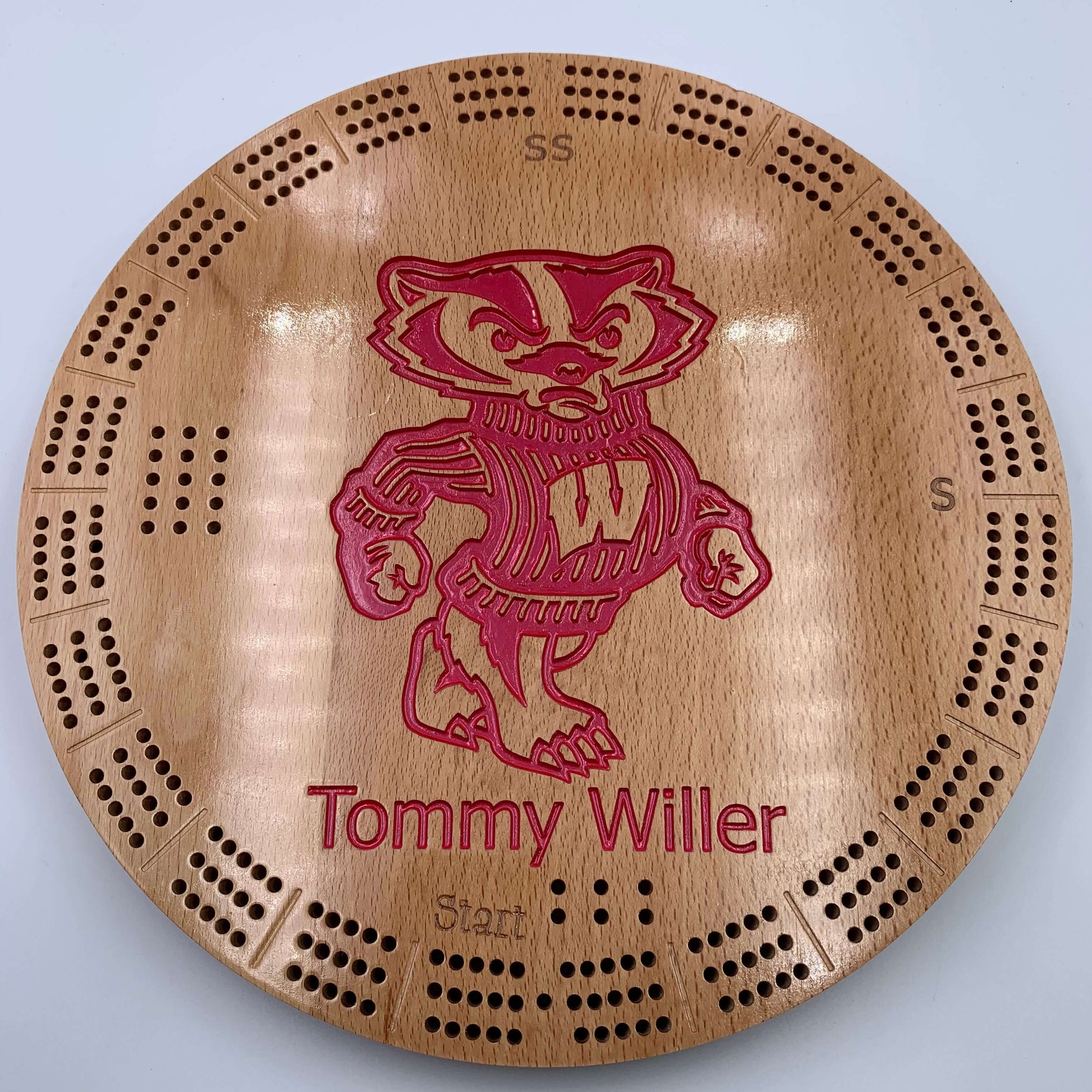 Custom engraved cribbage board University of Wisconsin