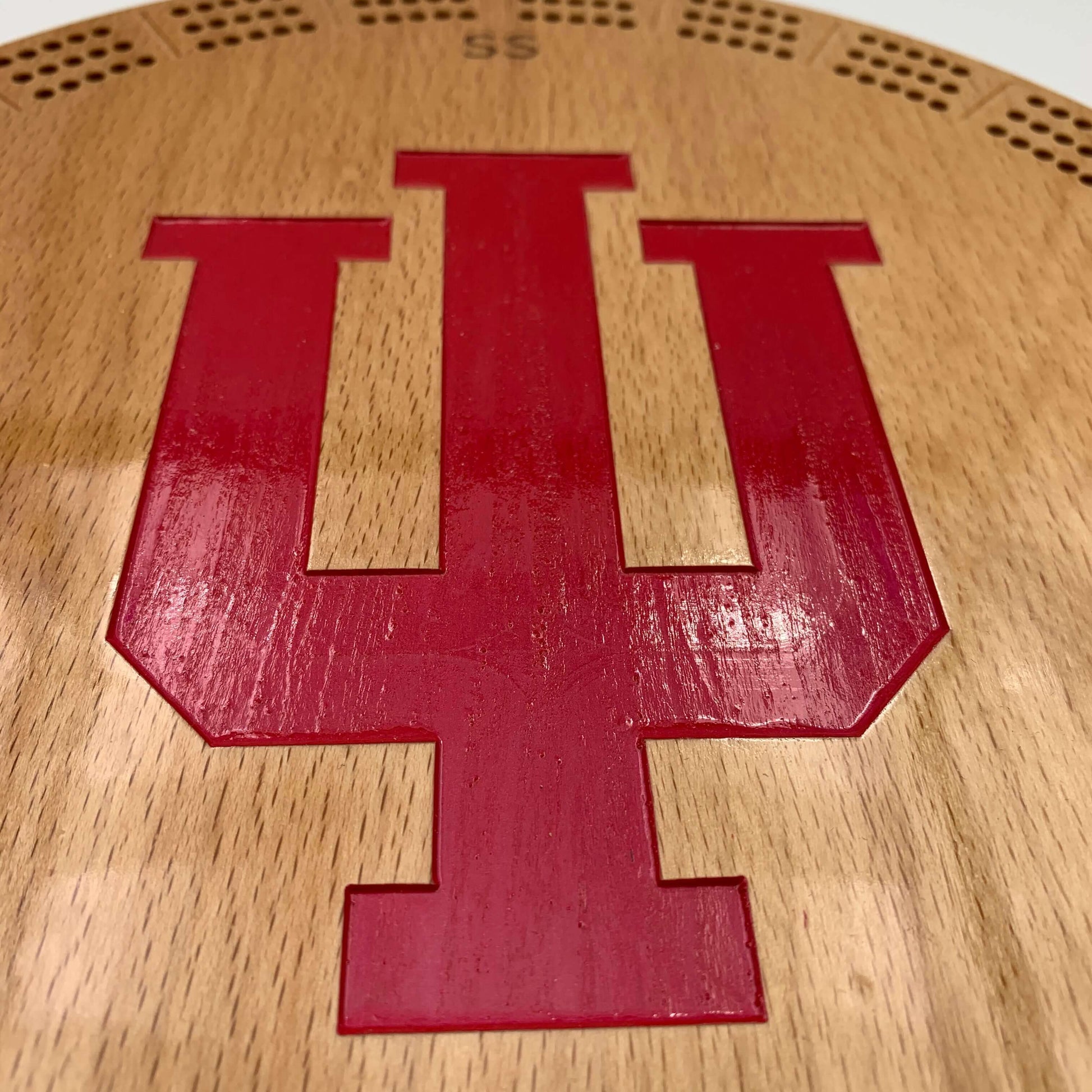 Custom engraved cribbage board University of Indiana