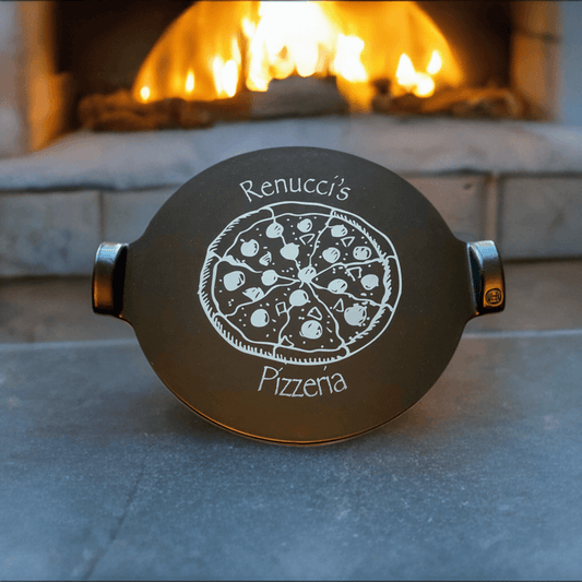 14" Emile Henry Pizza Stone, Luxurious Custom Laser Engraved