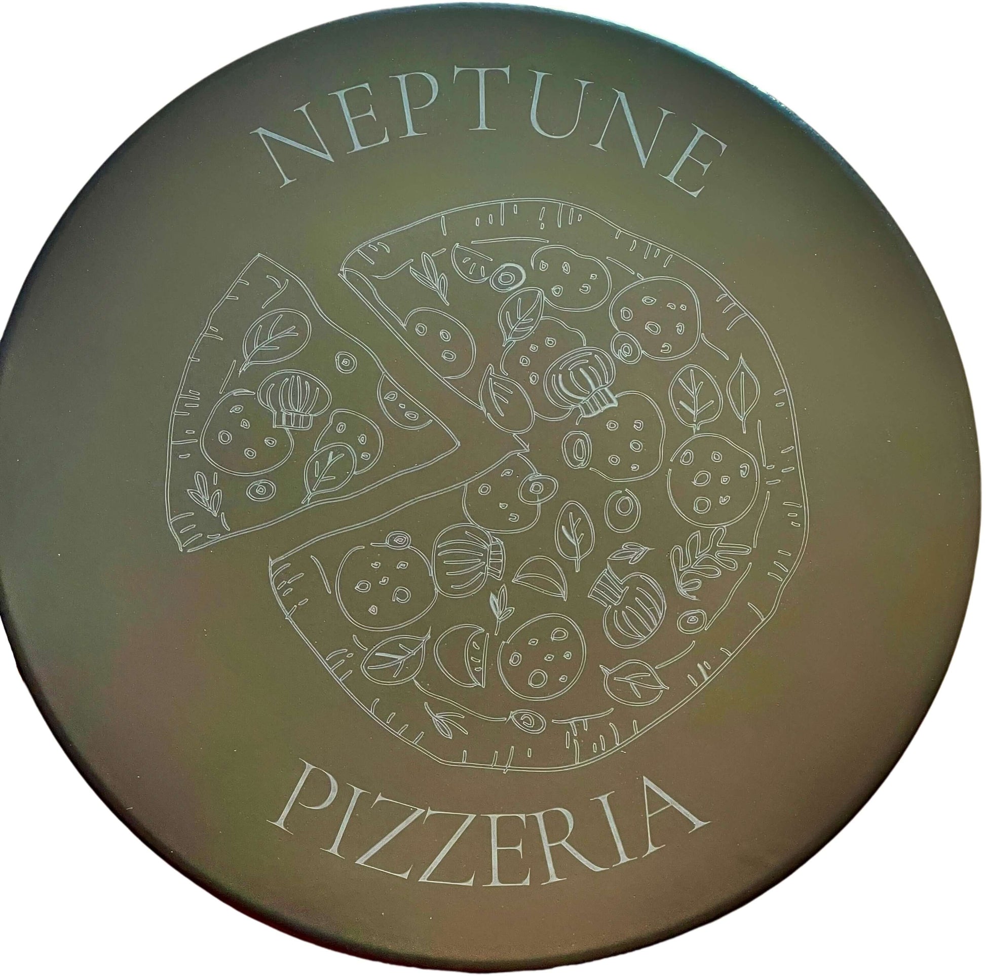 Personalized Black Laser Engraved Pizza Stone