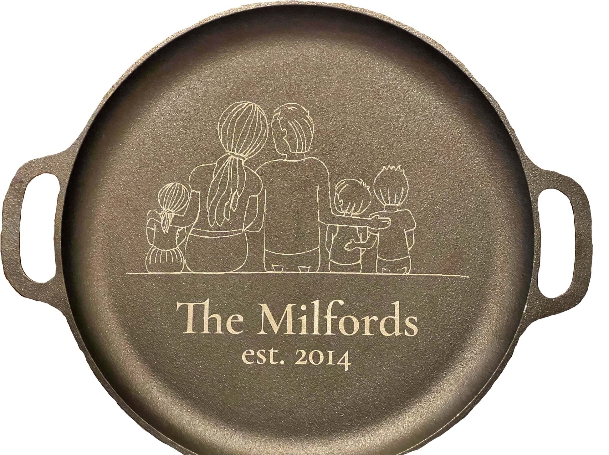 Personalized Laser Engraved Cast Iron Pizza Pan