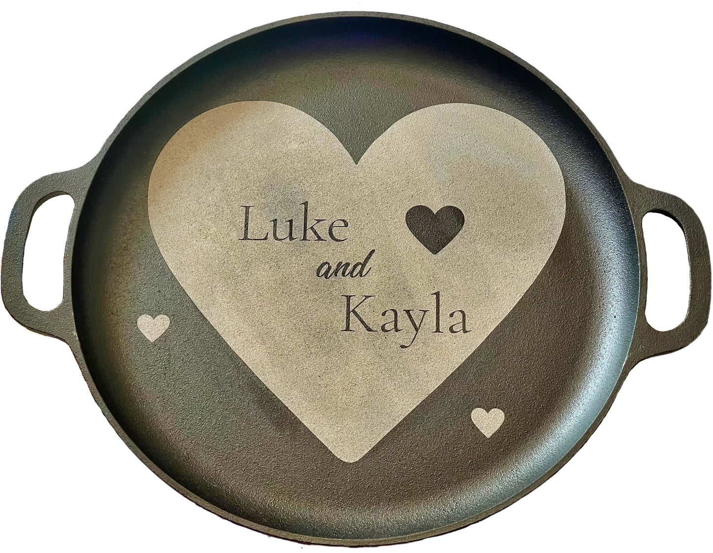 Personalized Laser Engraved Cast Iron Pizza Pan