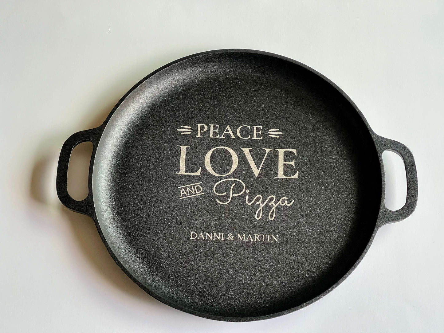 Personalized Laser Engraved Cast Iron Pizza Pan