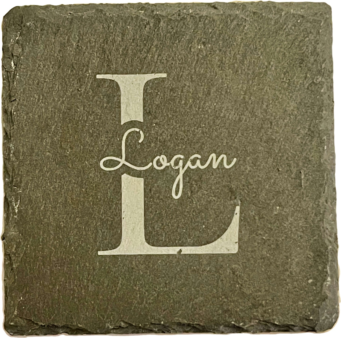 4" Slate Coasters, Custom Laser Engraved - Qty 4