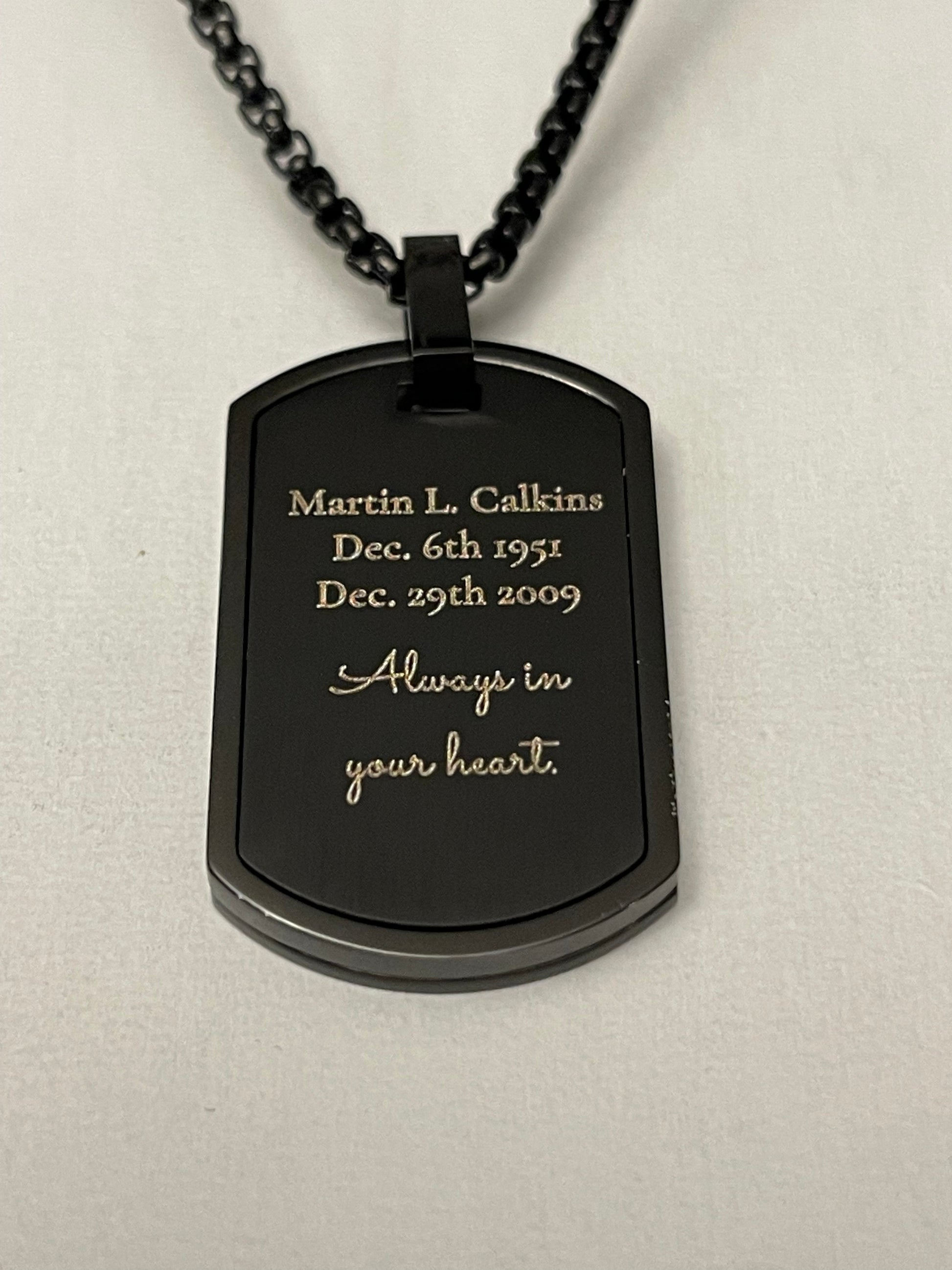 Expedited service custom laser engraved dog tag